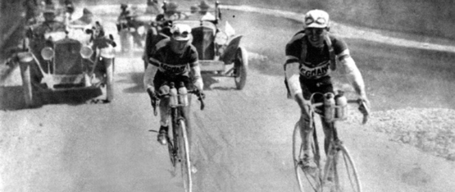 Giovanni Brunero and Apfredo Binda during Giro d'Italia 1926