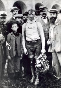 Italian cyclist Luigi Ganna the winner of the first Giro d'Italia (1909)