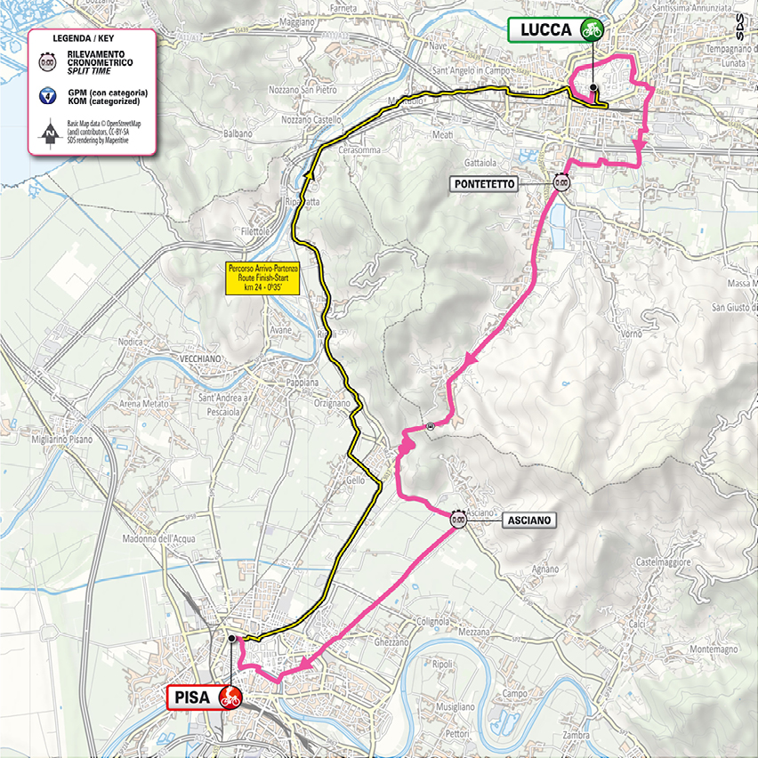 map for the 10th stage of Giro d' Italia 2025